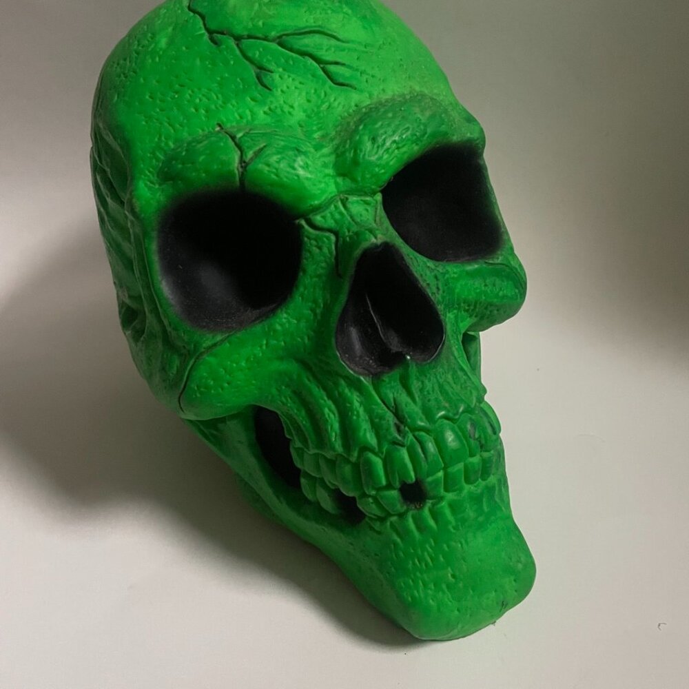 Green Halloween Skull Decor